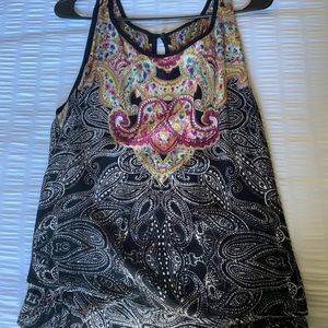 Patterned Blouse Tank